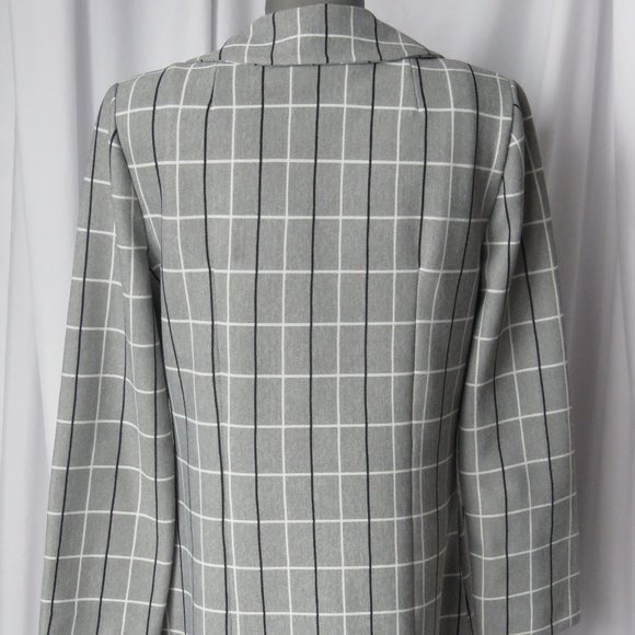 Retro Plaid Grey 1970s Vintage Paris Star Blazer - Picture 5 of 8